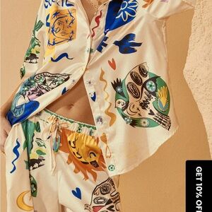 Colorful Graphic Pant Set